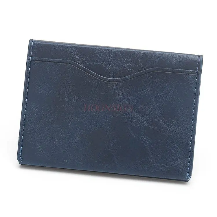 قطعة واحدة من حامل بطاقات العمل الجلدية السميكة مع 3 فتحات للبطاقات، وحقيبة بطاقات بنكية خفيفة الوزن ومحمولة