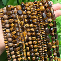 Various Styles Natural Yellow Tiger Eye Stone Beads Irregular Rondelle Column Spacer Bead for Jewelry DIY Making Bracelet Crafts