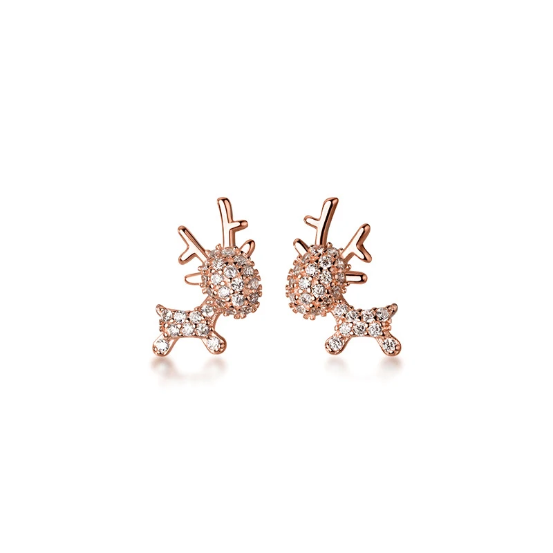 MODIAN Fashion 925 srebro Shining wyczyść CZ śliczne z łosiem luksusowe stadniny kolczyki dla Wome Fine Jewelry Christmas Gift — zdjęcie 2