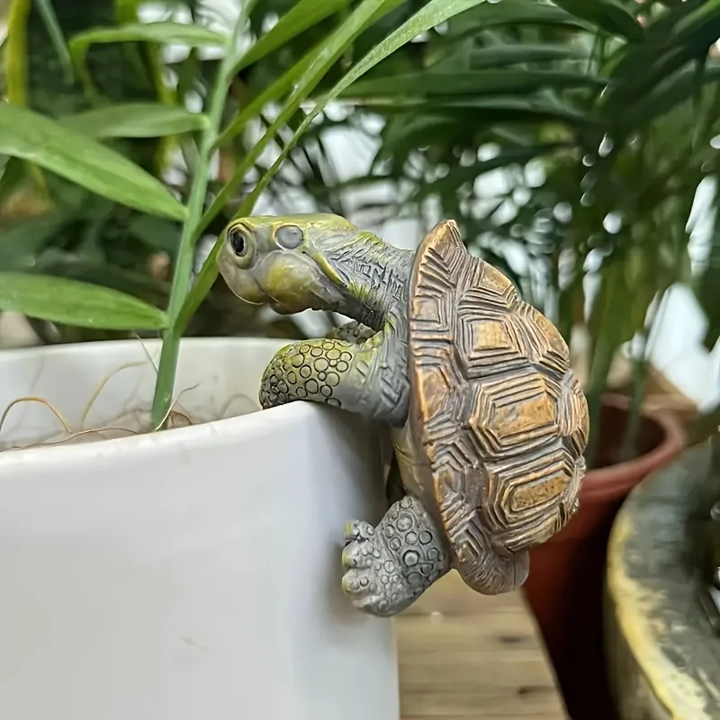 

Charming Turtle Resin Statue - Rustic Outdoor Garden & Yard Decor, Perfect for Valentine's Day, Wall-Mounted Animal Sculpture