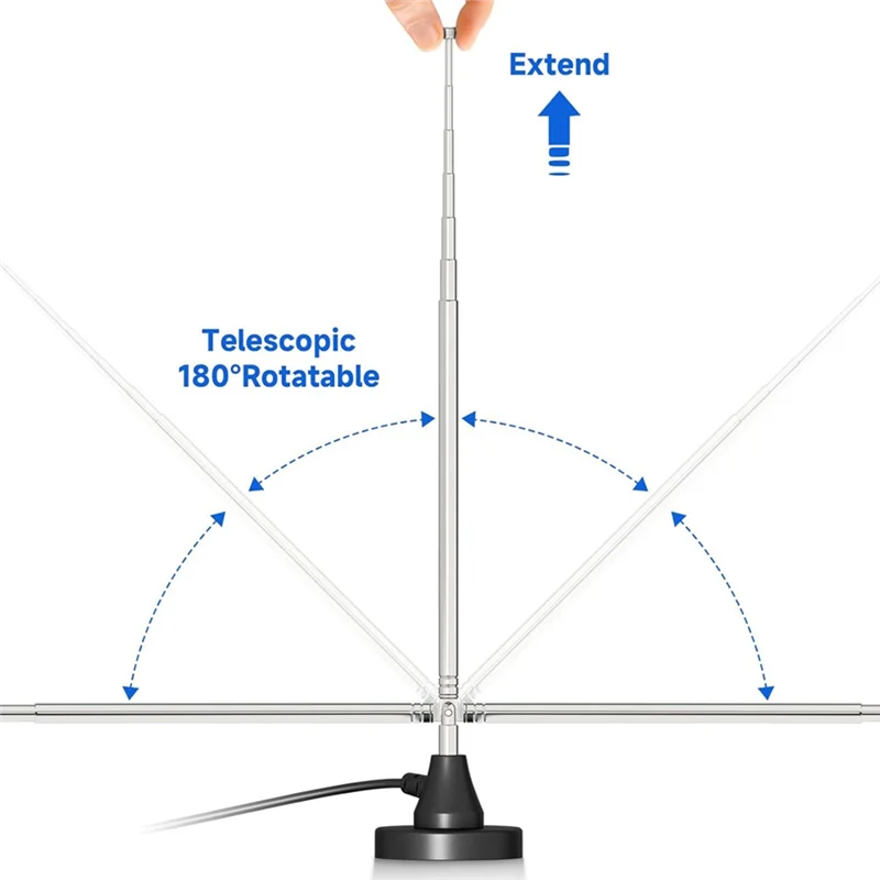 【Hot Cake】High Gains FM Telescopic Antennas DAB FM Antennas Indoor FM Radio Antennas With 3 Adapter For Household Digital FM Rad