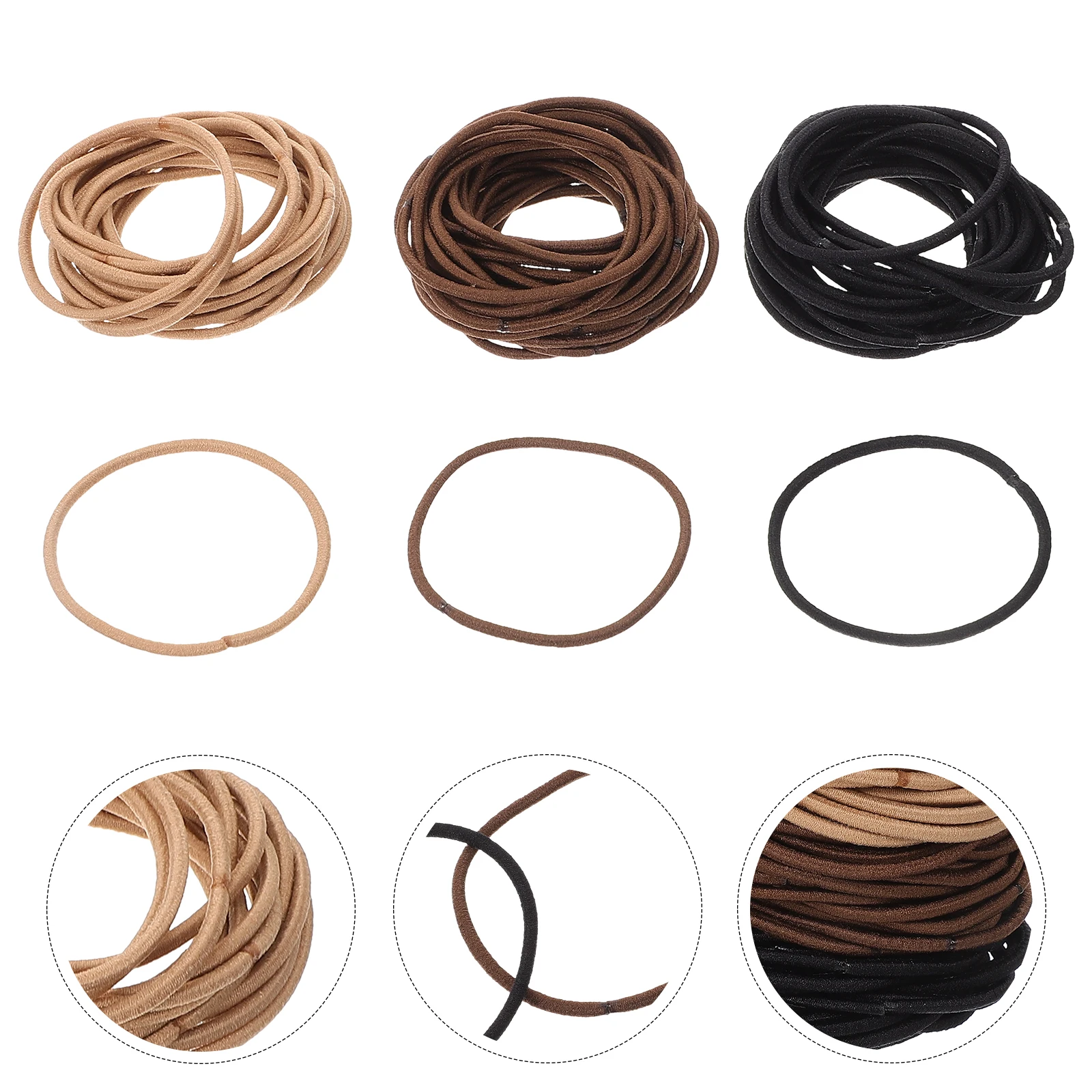 

100 шт., высокоэластичные резинки для волос, резинки, держатели для хвоста, удобные классические цветные объемные аксессуары для женщин и девочек, уход за волосами