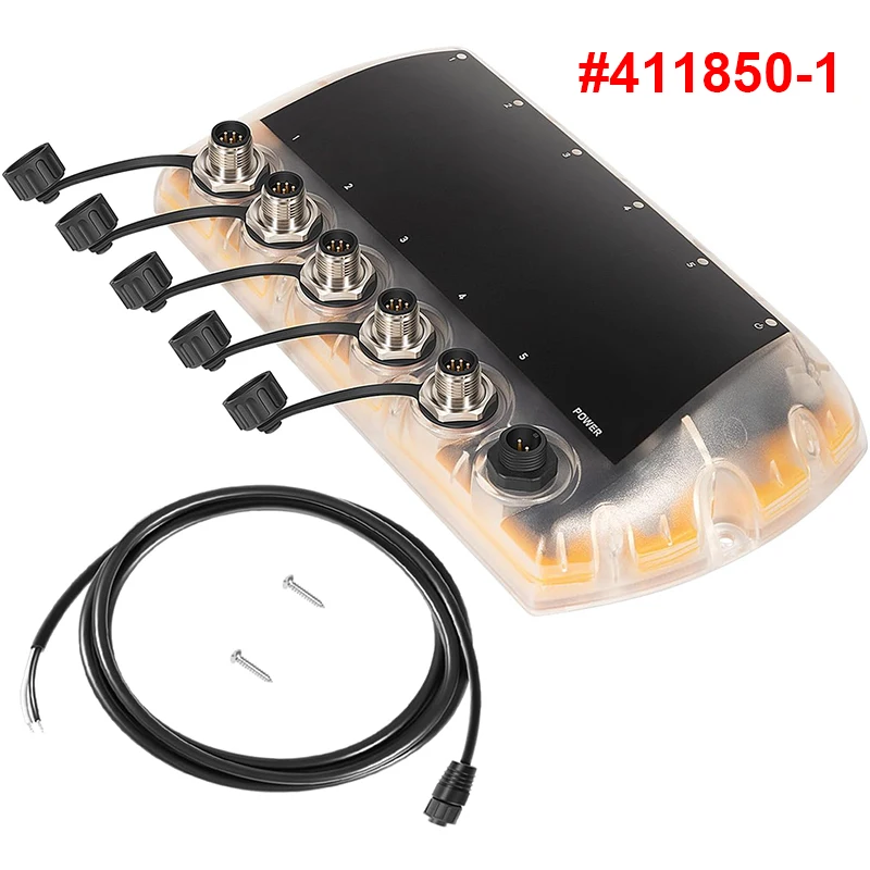 411850-1 AS ETH 5PGL Ethernet Switch for Humminbird With Power Cable, Connecting Fish Finders,Radar, MEGA Live Imaging, 5 Port