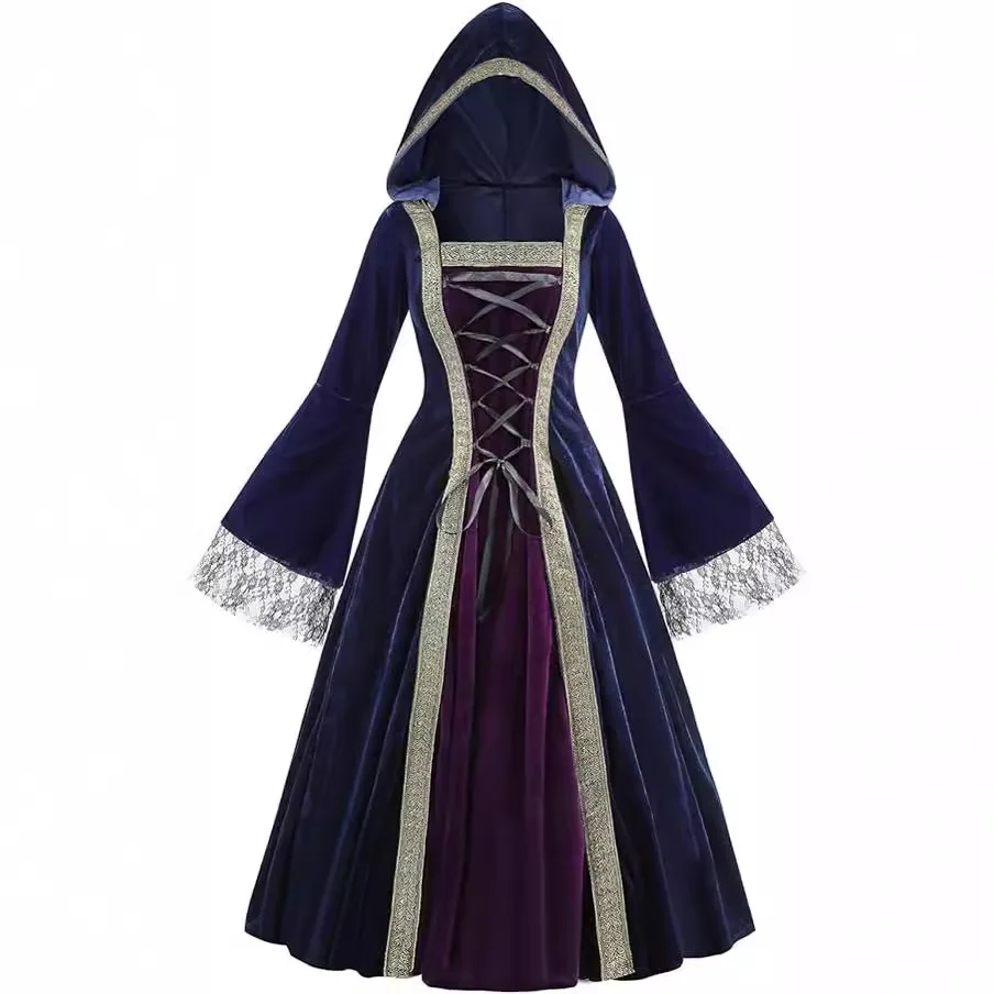 

Medieval Floor Length Dress for Women Cosplay Costumes Carnival Middle Ages Stage Performance Gothic Court Victoria Dresses