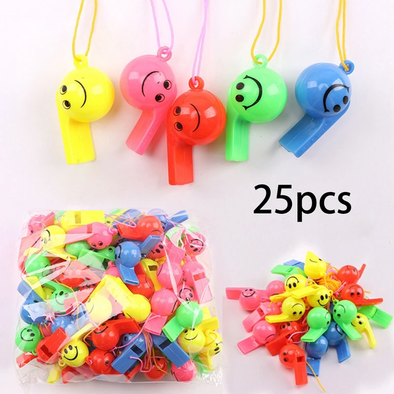 

25pcs Kids Cartoon Football Whistle Cheerleading Sports Noise Maker Whistles Toys Party Cheerleading Atmosphere Creates Sound