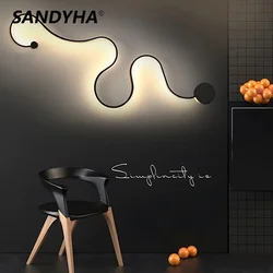 Wall Lamps with White Simple Creative or Balck Color For Bedroom Bedside Decoration Nordic Designer Living Room Corridor Hotel