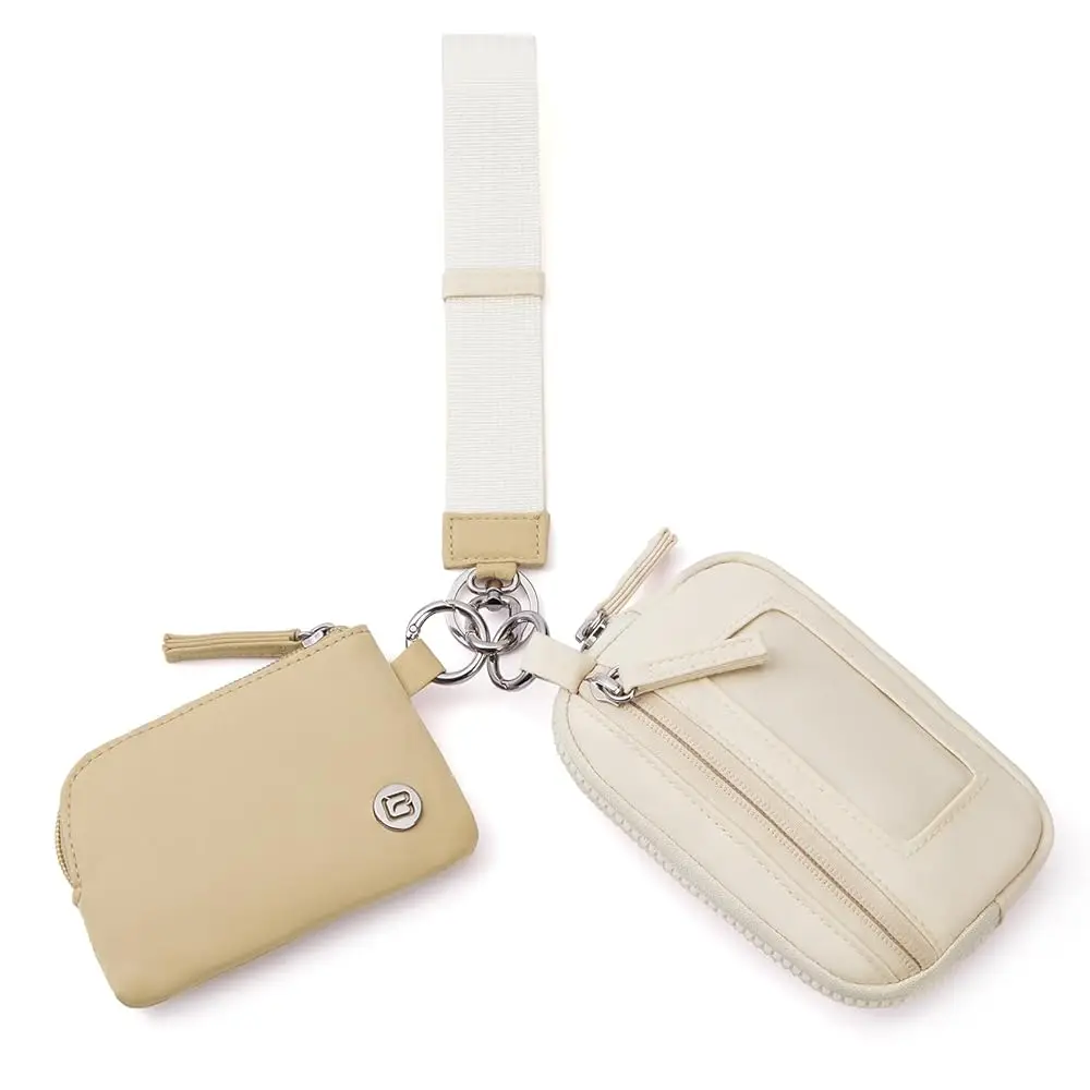 

Нейлоновые кошельки-браслеты POIUGOYA, кошелек-браслет с двумя отделениями и брелоком для ключей, маленький RFID-кошелек с отделением для монет, окошком для ID-карты для путешествий