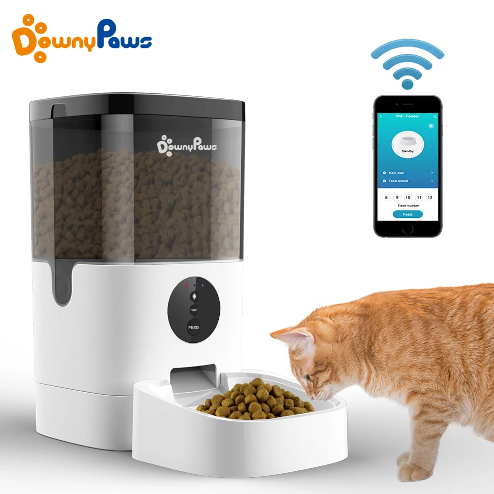 Heading: Smart WiFi Automatic Pet Feeder with 4/6L Capacity and Voice Recording