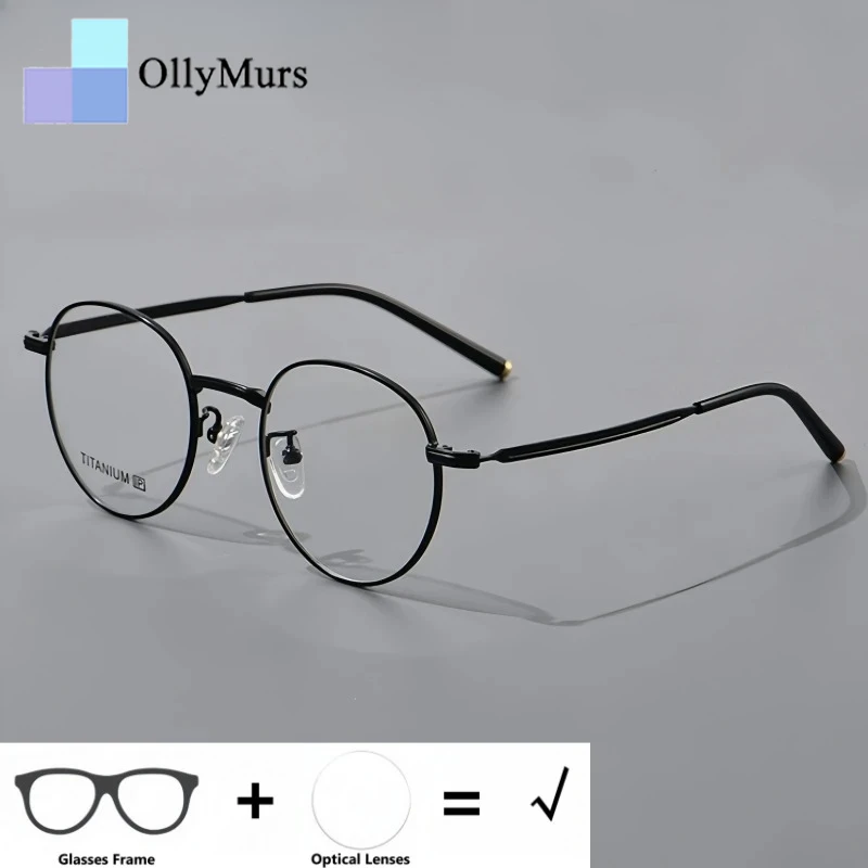 

OLLYMURS Retro Round Men's and Women's Optical Prescription Glasses Blue Light Blocking UV400 Anti-reflective Recipe Eyeglasses