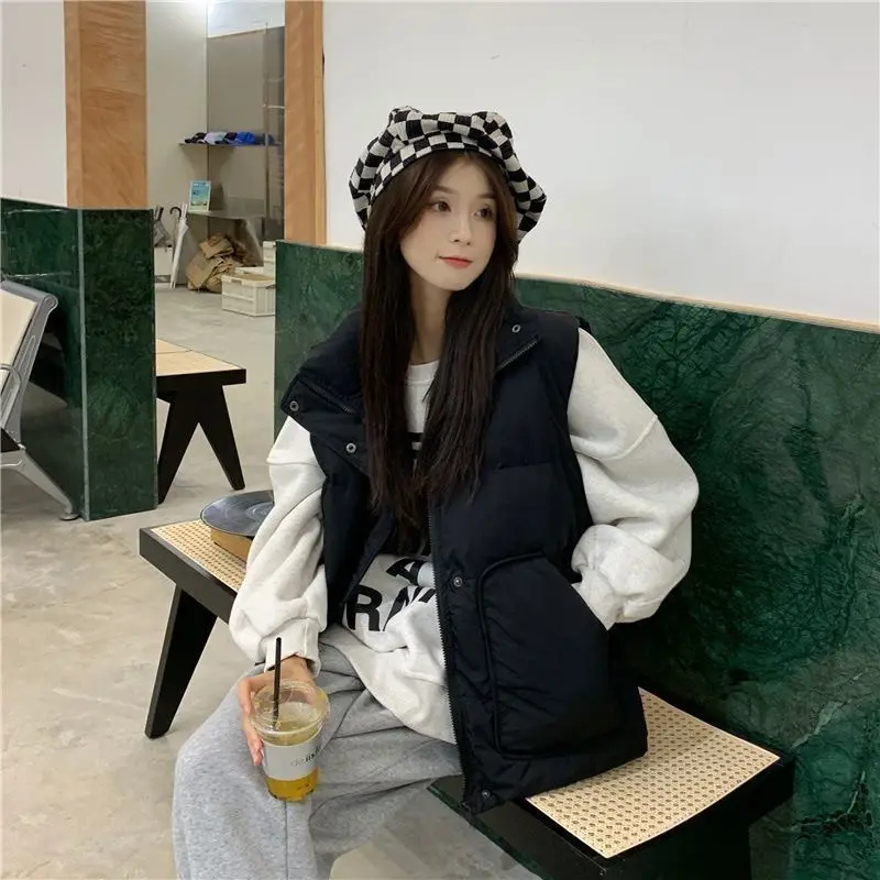 

Women's down Cotton Vest 2023 Autumn Winter Medium Loose Versatile Jacket Gilets - New Style for Comfortable Warmth