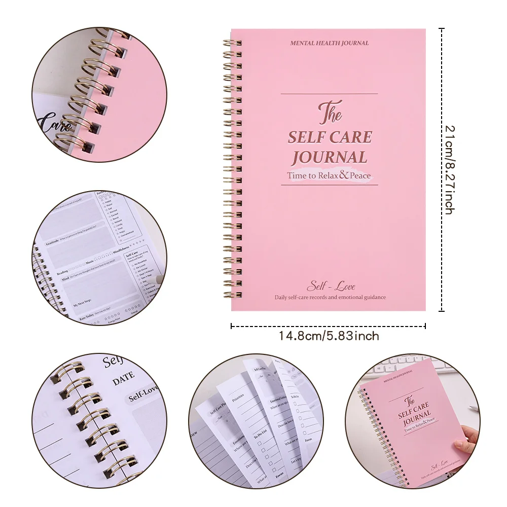 Guide non daté 03/Licence pour plus d'Affirmation, Réflexion, Optimisme, Positivité, Mod Iness, 50 Feuilles, A5, Self Care Journal