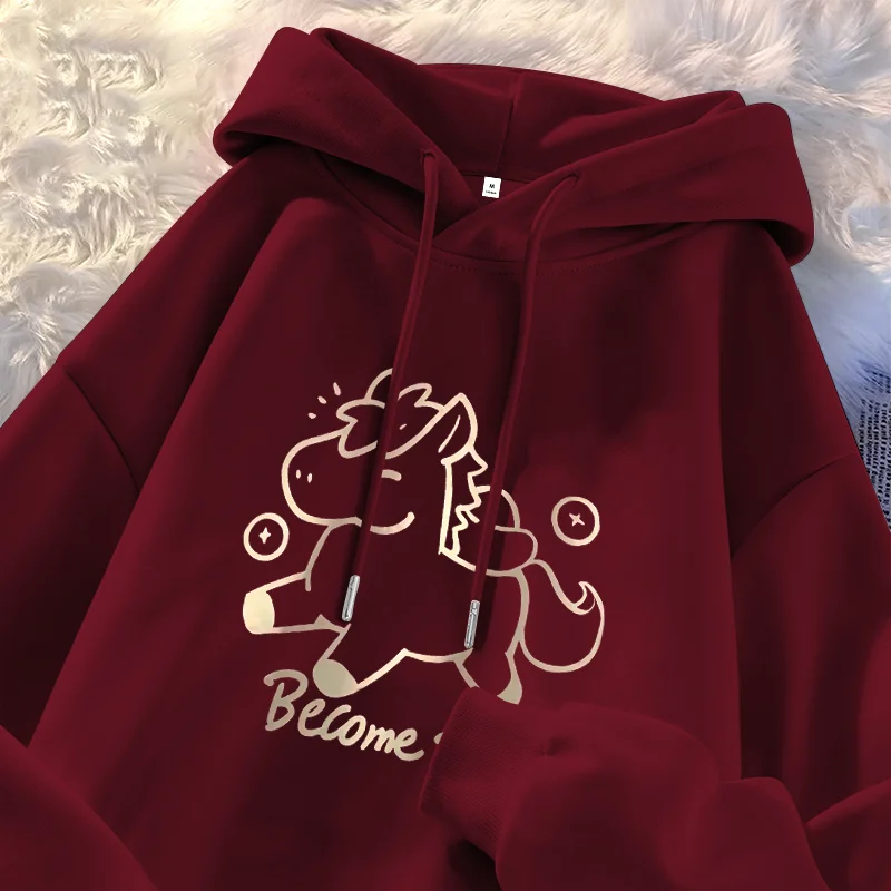 

Серебристая бархатная толстовка свободного кроя с мультяшным принтом, повседневная одежда для осени и зимы, модная, универсальная.