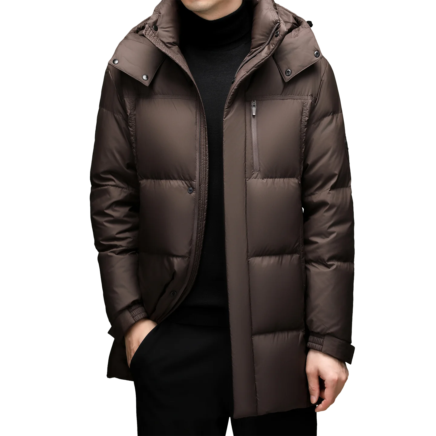 

Real 90% White Duck Down Long Coat 2025 Winter Men Detachable Hooded Puffer Jacket Male Wind-proof Warm Long Parkas Coat