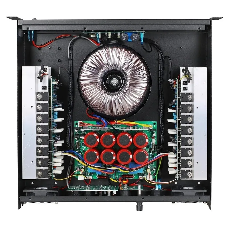 700W Professional Power Amplifier, 2U Class H Dual Channel Audio System for Sound Setup