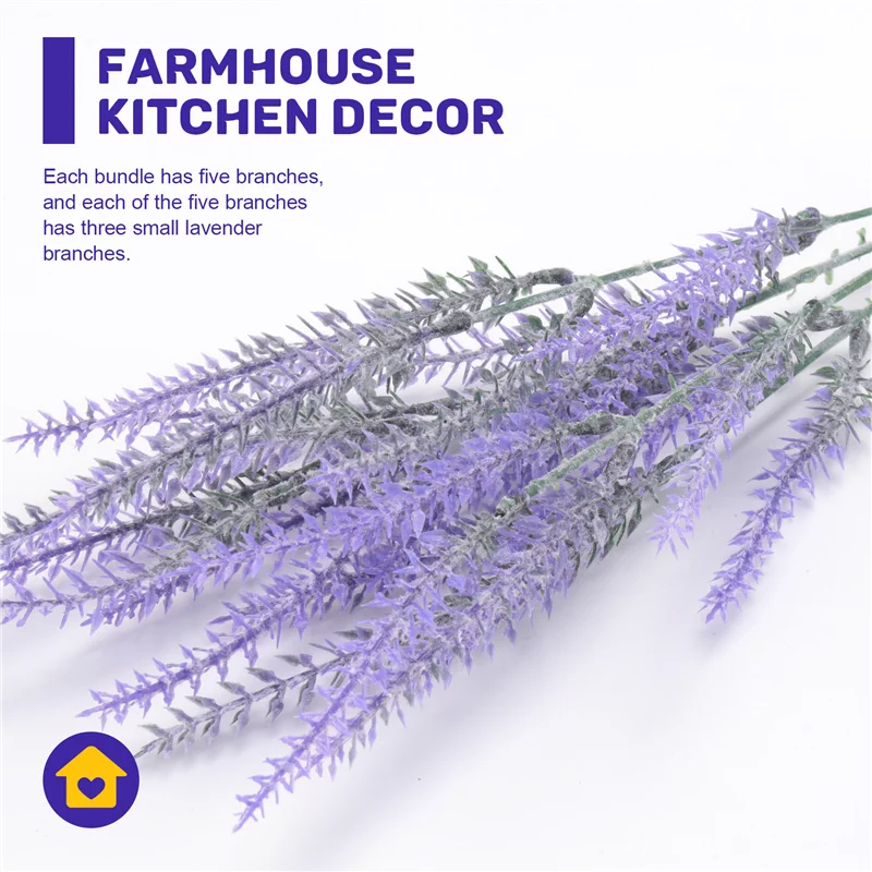 A68M-Fiori di lavanda artificiali 8 pezzi Piante finte con bouquet da sposa in plastica finta per centrotavola Decorazioni per la cucina di casa