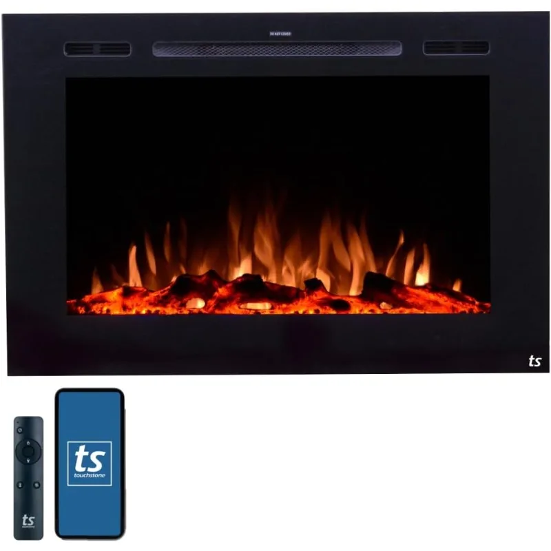 

Electric Fireplace-The Forte 40 Inch Recessed Mounted-30 Realistic Ember Color/Flame Options-1500W Heater