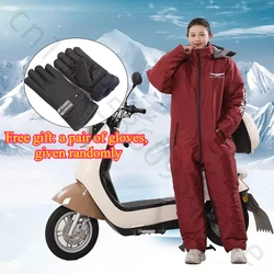 NEW Winter Waterproof Windproof All-in-One Suit Motorcycle Warm Thickened Plush Riding Cold-proof Clothing Skiing Suits 라이딩 방한복