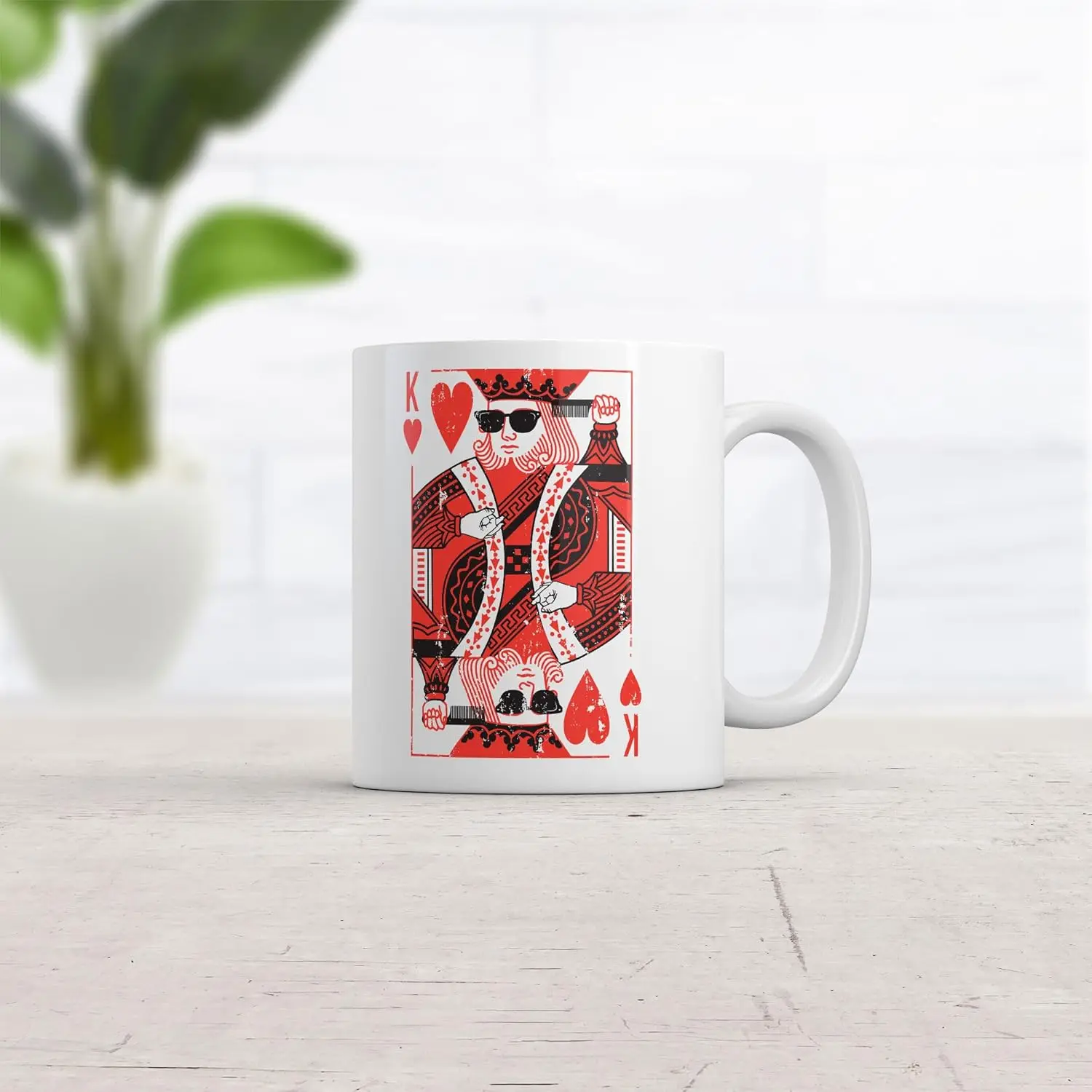 Crazy Dog T-Shirts King Of Hearts Mug Funny Vintage Graphic Coffee Cup-11oz