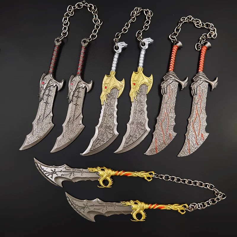 Periféricos de juego God of War de 13cm, Kratos Blade of Chaos, emparejamiento, modelo de Metal, adorno de aleación, cuchillo de juguete, espada, colecciones de regalos