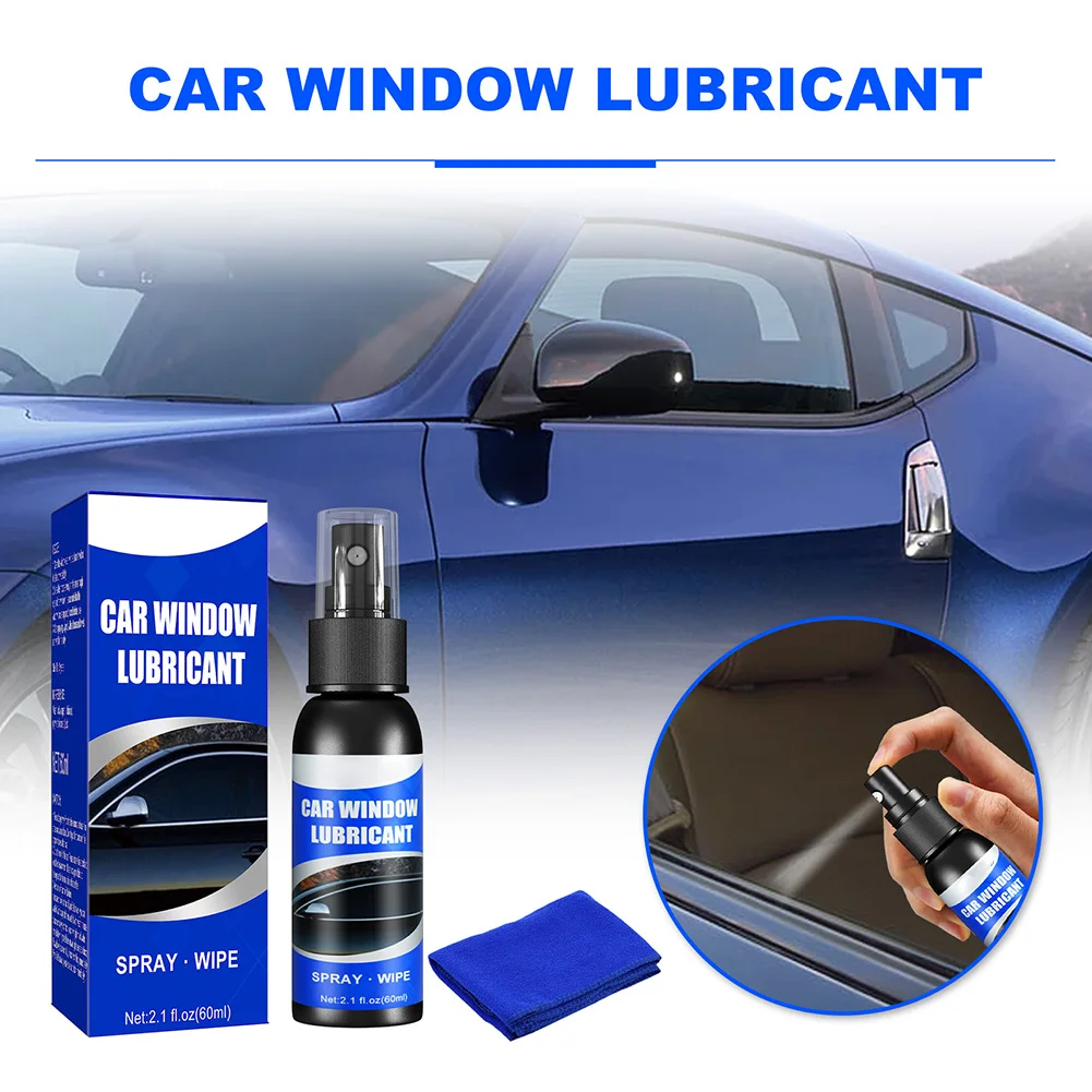 60ml Car Lubricant Window Door Rubber Strip Softening Spray Anti-rust Eliminates/Noise Maintenance Window Lubricant Agent