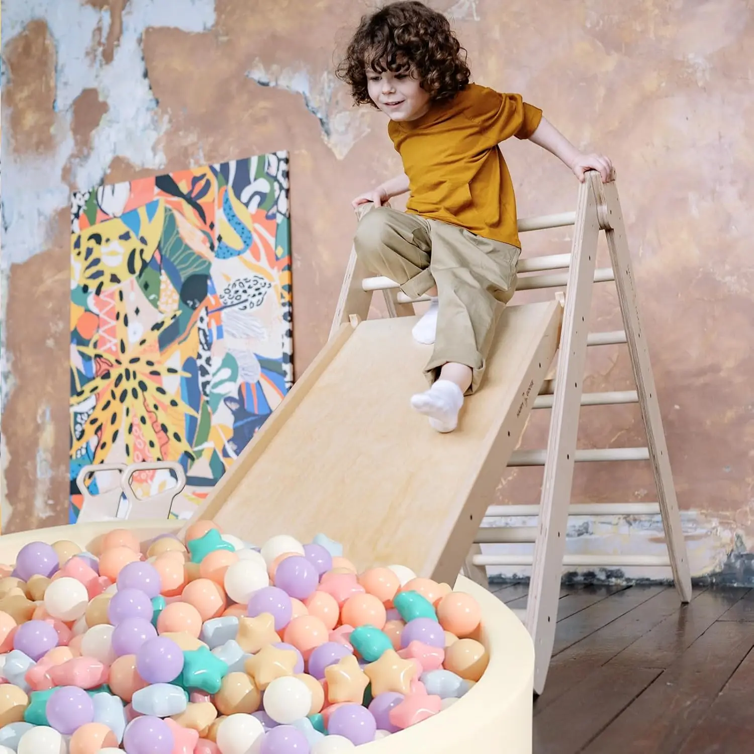 Ball Pit Balls 100 Macaron Rosa Verde Té de la leche Púrpura, Formas de estrellas para bebés Parque infantil Bolas de plástico para pelotas de juego de piscina de pelotas