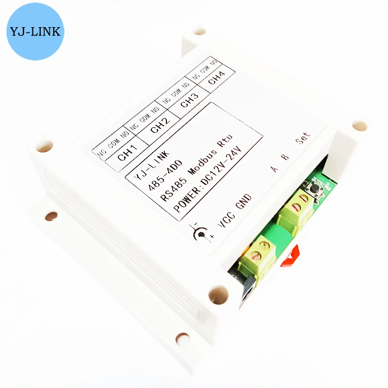 485-4DO RS485 4-Channel Relay Remote Control Switch Delay Output Modul Modbus Rtu
