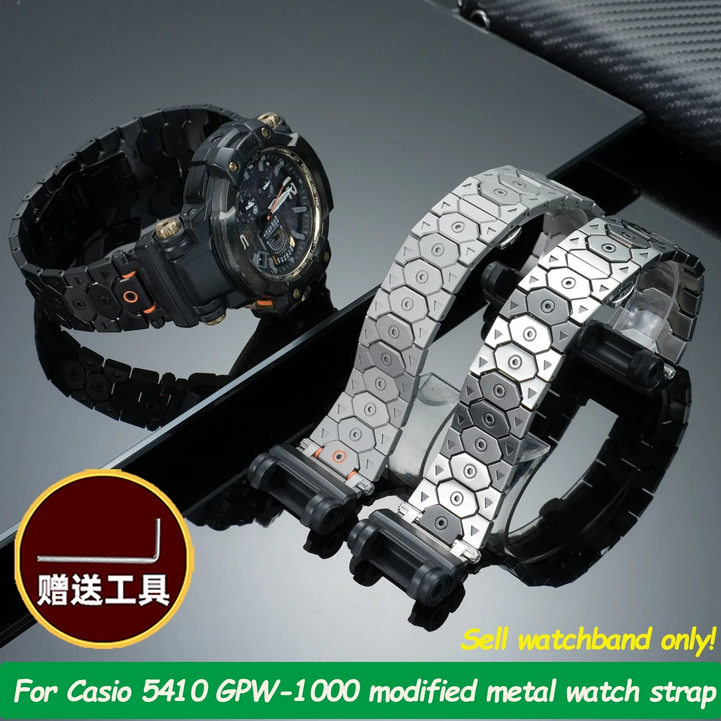 g-shock-カシオ-5410-時計-gpw-1000-修正ステンレス鋼時計バンド-gpw-1000-メンズメタルブレスレットプラスチックアダプター-ツール付き
