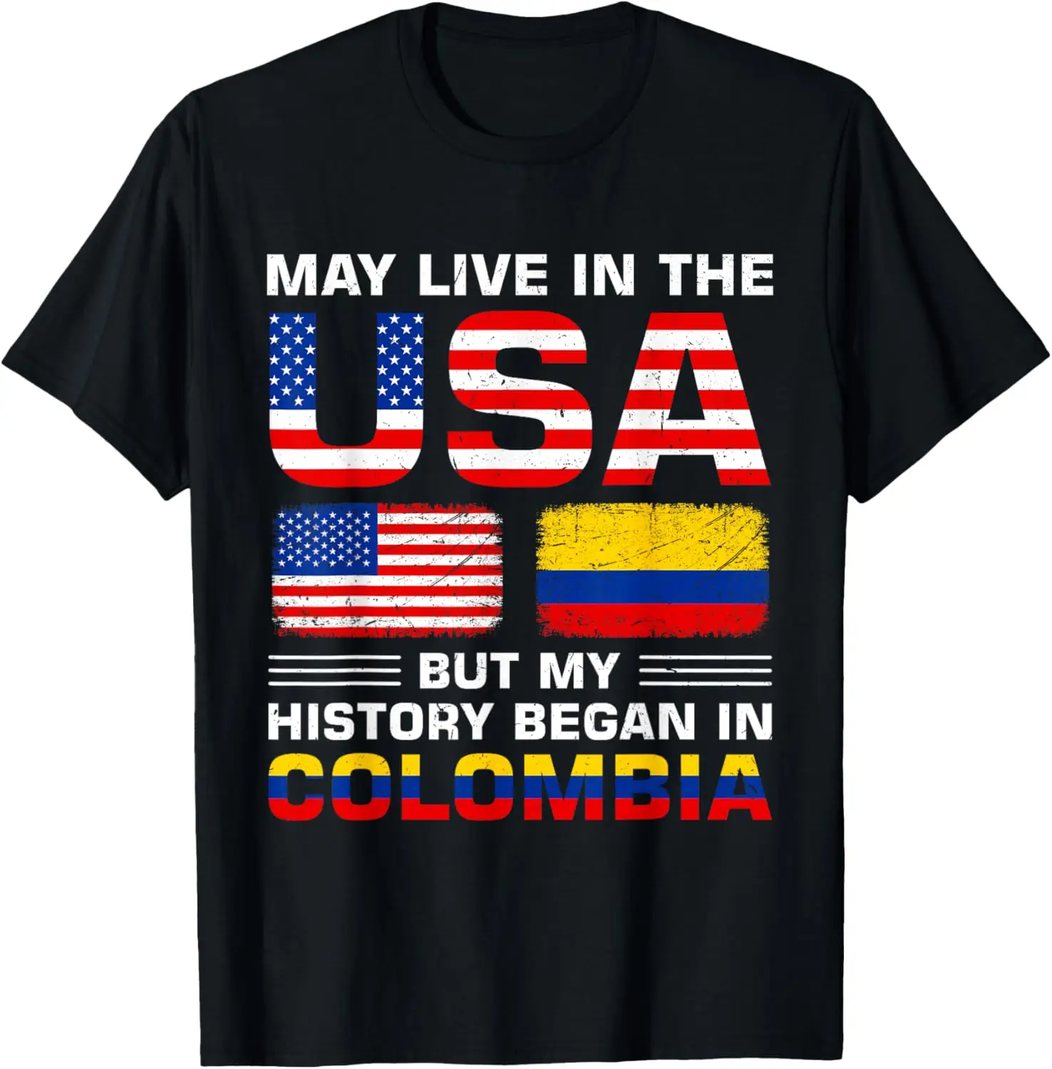 USA Flag America Colombia Flag Colombian Roots Country T-Shirt