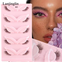 5/6/10 Pairs Half Lashes Cat False Eyelashes Natural Long 3D Mink Lashes Reusable Makeup Tool Eye Elongated Faux Cils maquillaje