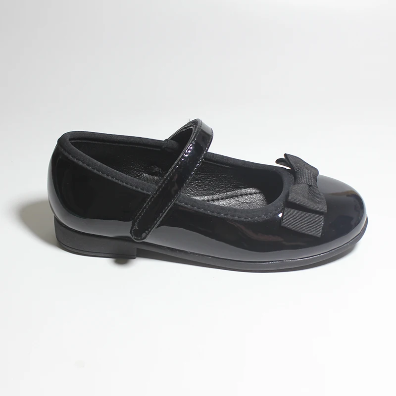 New Girls Shoes Mary Jane For Children Princess PU Leather School Shoes Black Dress Flats Pure Color Wedding Kids Uniform Shoe