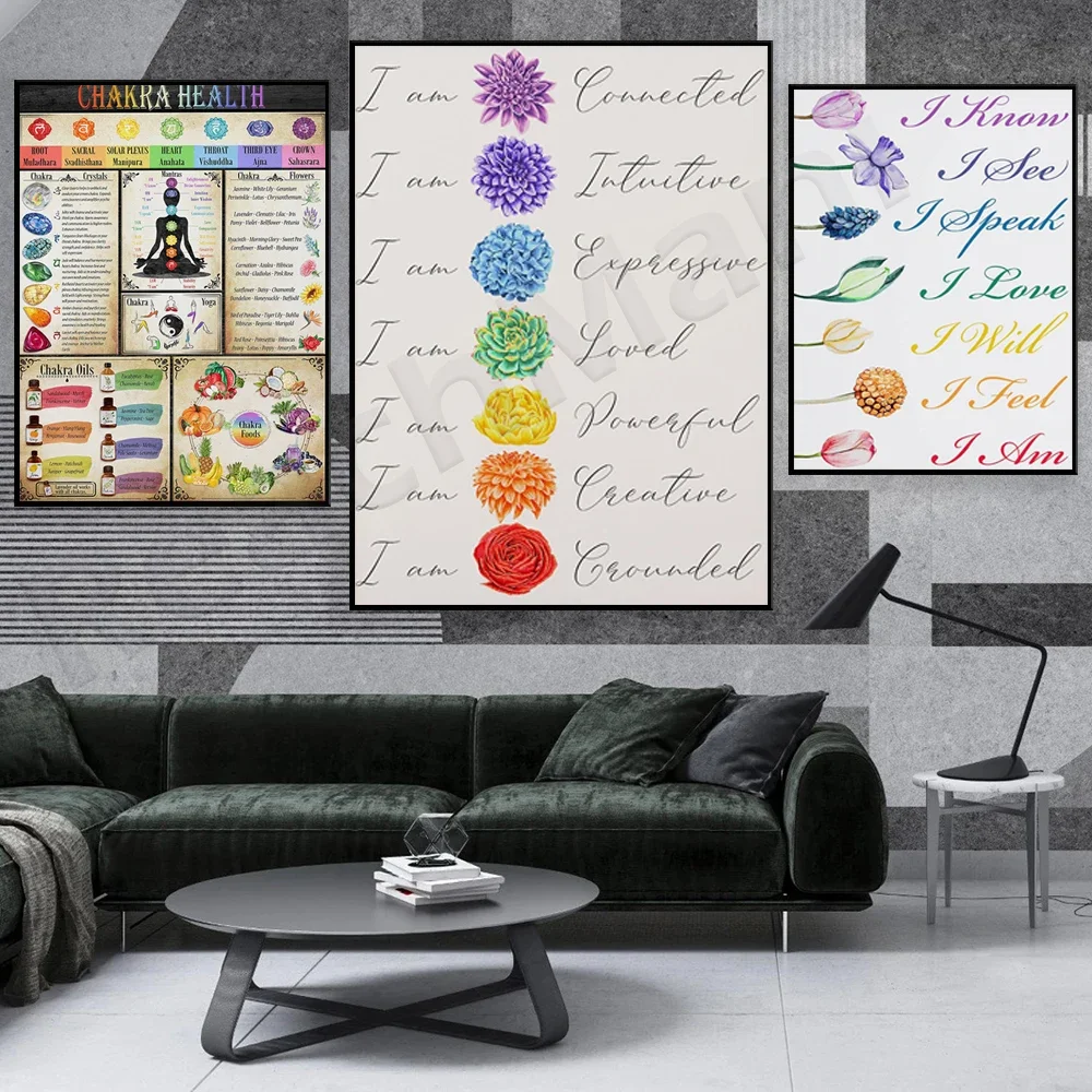 Affirmations for all seven chakras |Chakra Health Poster | Keep your chakras healthy using this printable poster as your guide.