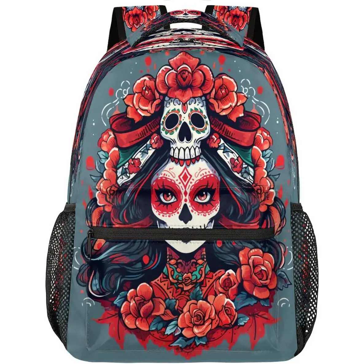 

Рюкзак для школы, рюкзак для ноутбука с черепом в мексиканском стиле, водостойкая сумка для книг для повседневного путешествия, пешего туризма, кемпинга, отдыха на природе