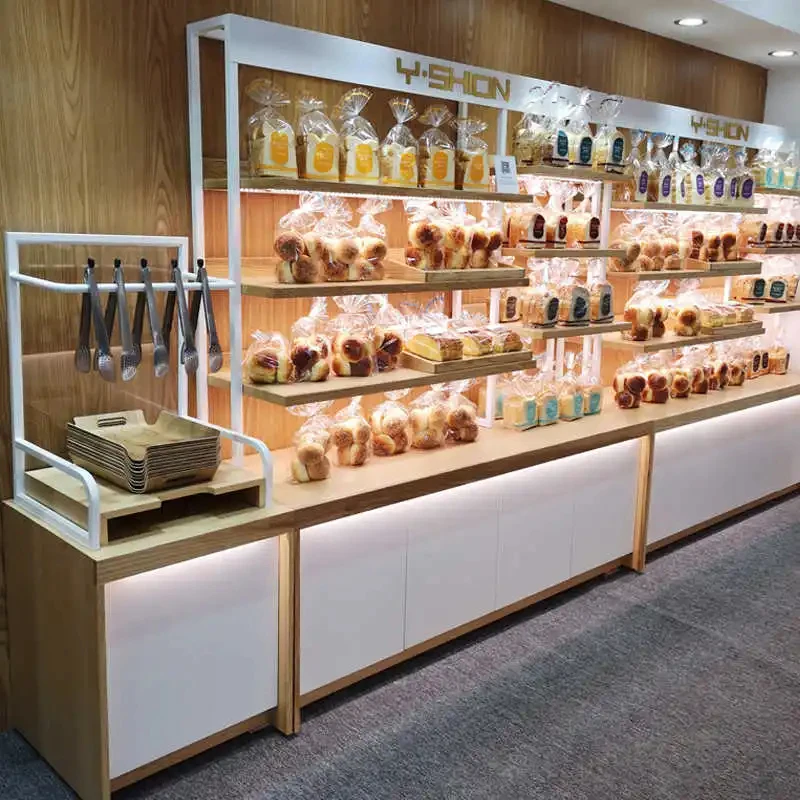 custom.Commercial Glass Back Pastry & Snack Display with LED Lighting Heavy Duty Bakery & Coffee Sho
