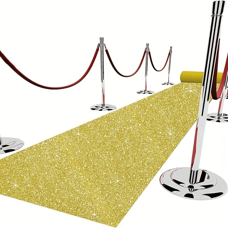 

Golden wedding carpet, bridal walkway red carpet, ceremony walkway carpet, shiny material, indoor and outdoor