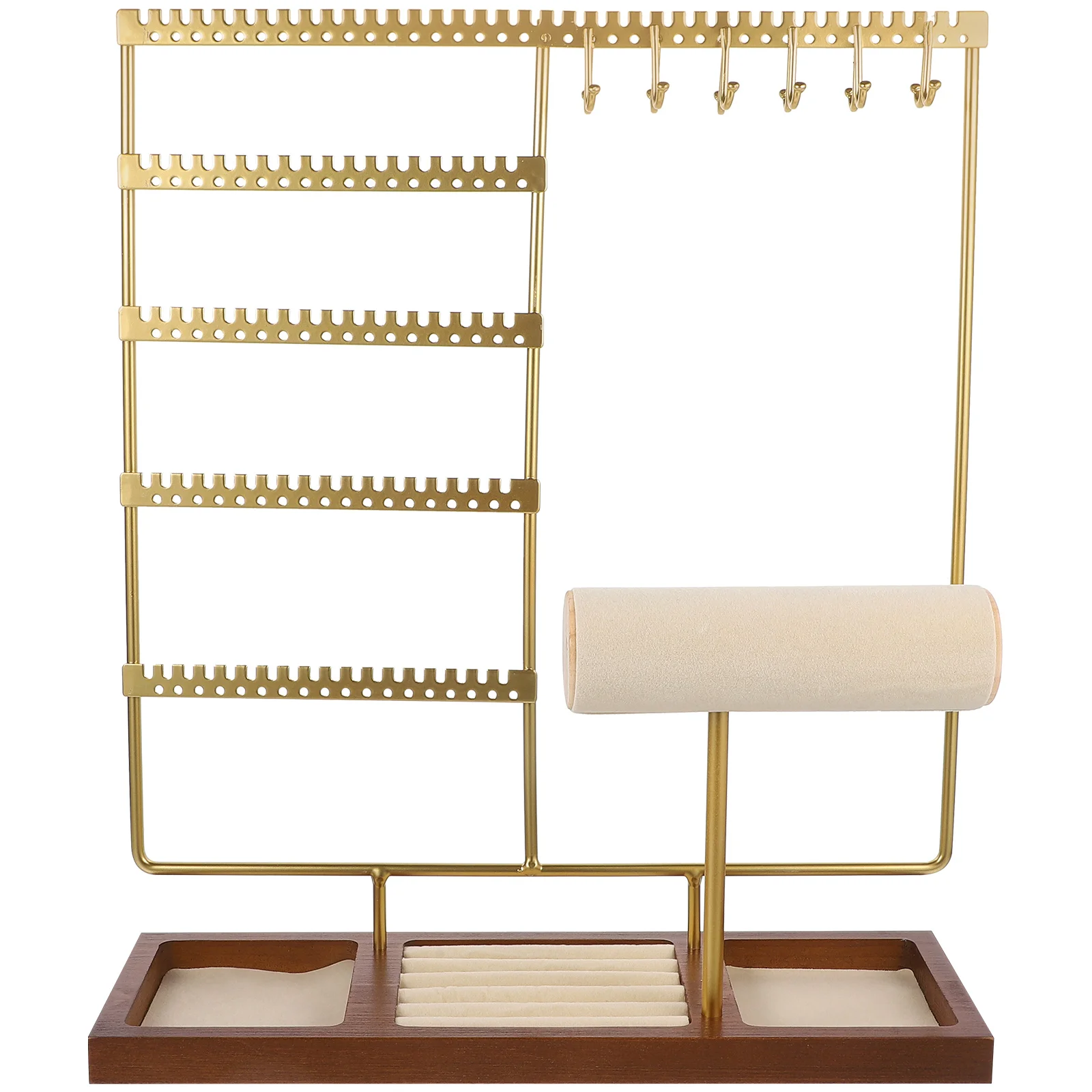 

Clothes Hangers Jewelry Display Stand Necklace Holder Shelf Jewellery Organizer Golden