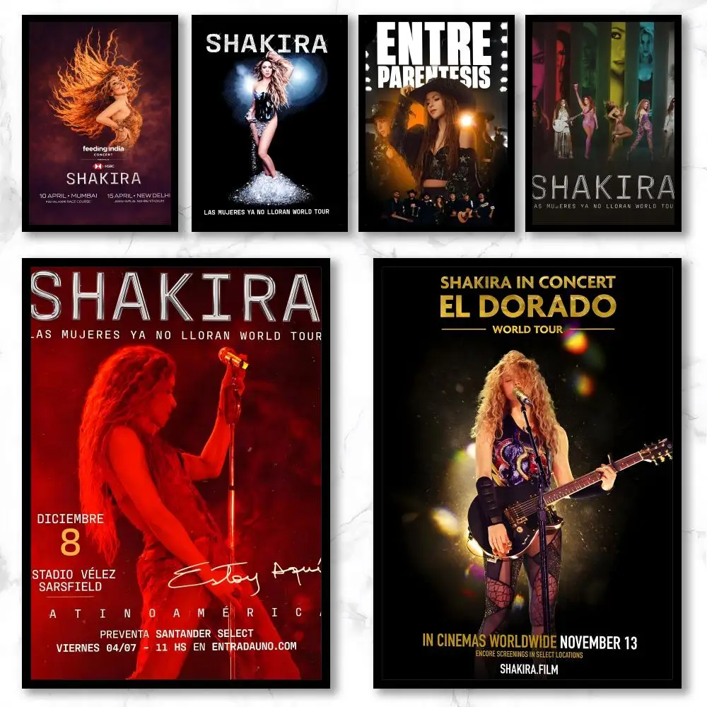 Singer S-Shakira Poster Graffiti Art Posters, Chic Wall Decor for Home, Studio, Office & Coffee Shop