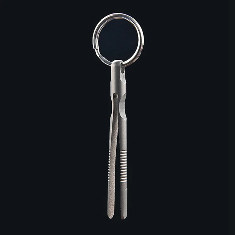 B62B Precision Tweezers Short EDC Tweezers Titanium Alloy CNC Wire Cutting Mini Tweezers Lightweight Portable Keychain Tool for