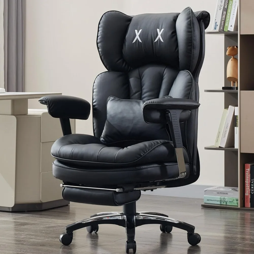 

Big and Tall Office Chair with Footrest – High Back Computer Chair with Adjustable Armrests，Executive Office Chair with Wide Se