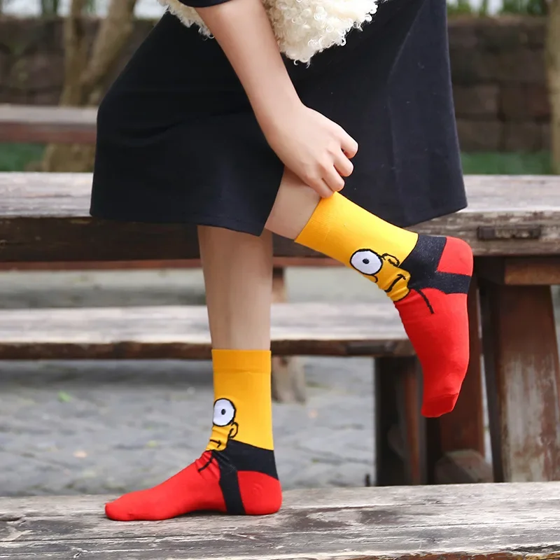 Personality novel and interesting cartoon cartoon pattern socks women men new 2021 happy socks Harajuku combed cotton Sokken