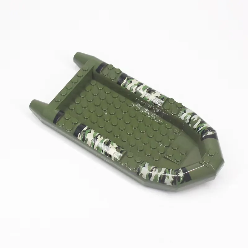 Military Camouflage Rubber Boat Rescue Canoeing Lifeboat Kayaking Infantry Army MOC Building Block Brick Brickset Kid Toys