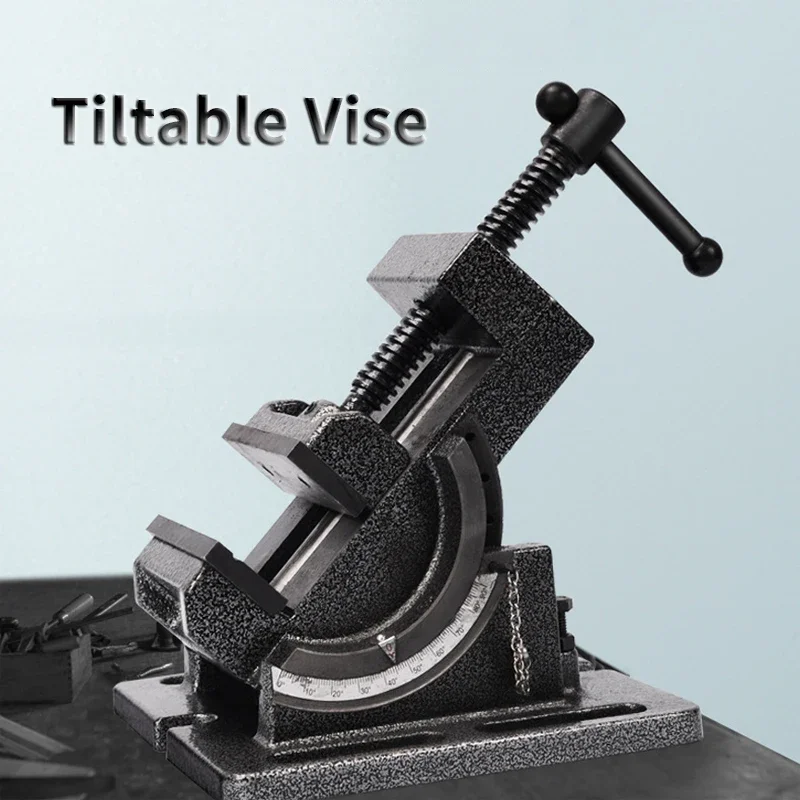 Tiltable Bench Vise 3 Inch 4 Inch Flat Vise Precision Adjustable Cast Iron Table Clamp 90 Degree Inclination Vise Tilt Angle