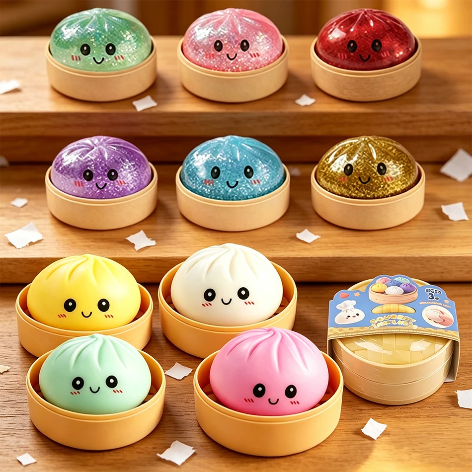 Realistisches Riesen-Knödel-Squishy-Spielzeug mit Dampfgarer, Weicher Teigball, Stressabbau-Fidget-Spielzeug, Lustiges Kreatives Geschenk, Hohe Qualität