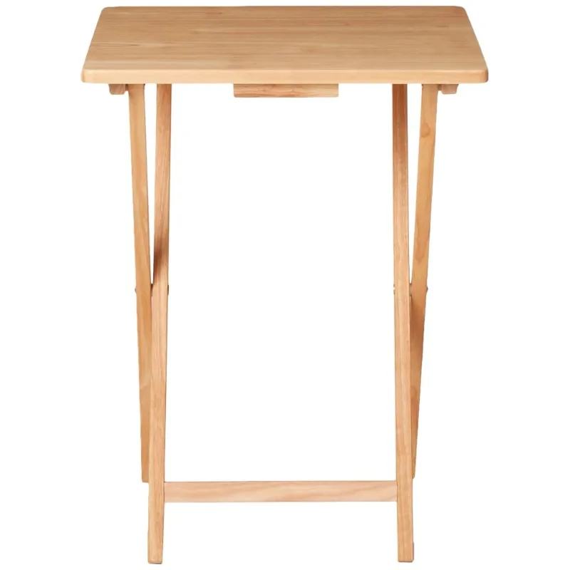 Indoor Single Folding TV Tray Table Natural L 19 x W 15 x H 26 inches.