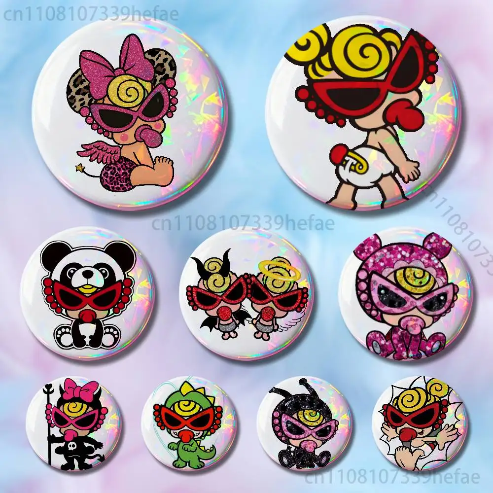 

H-Hysteric Cute M-Mini Badges 25 32 44 58 75 mm Round Fashion Jewelry Clothes Bag Hat Accessories Badge Lover Gifts