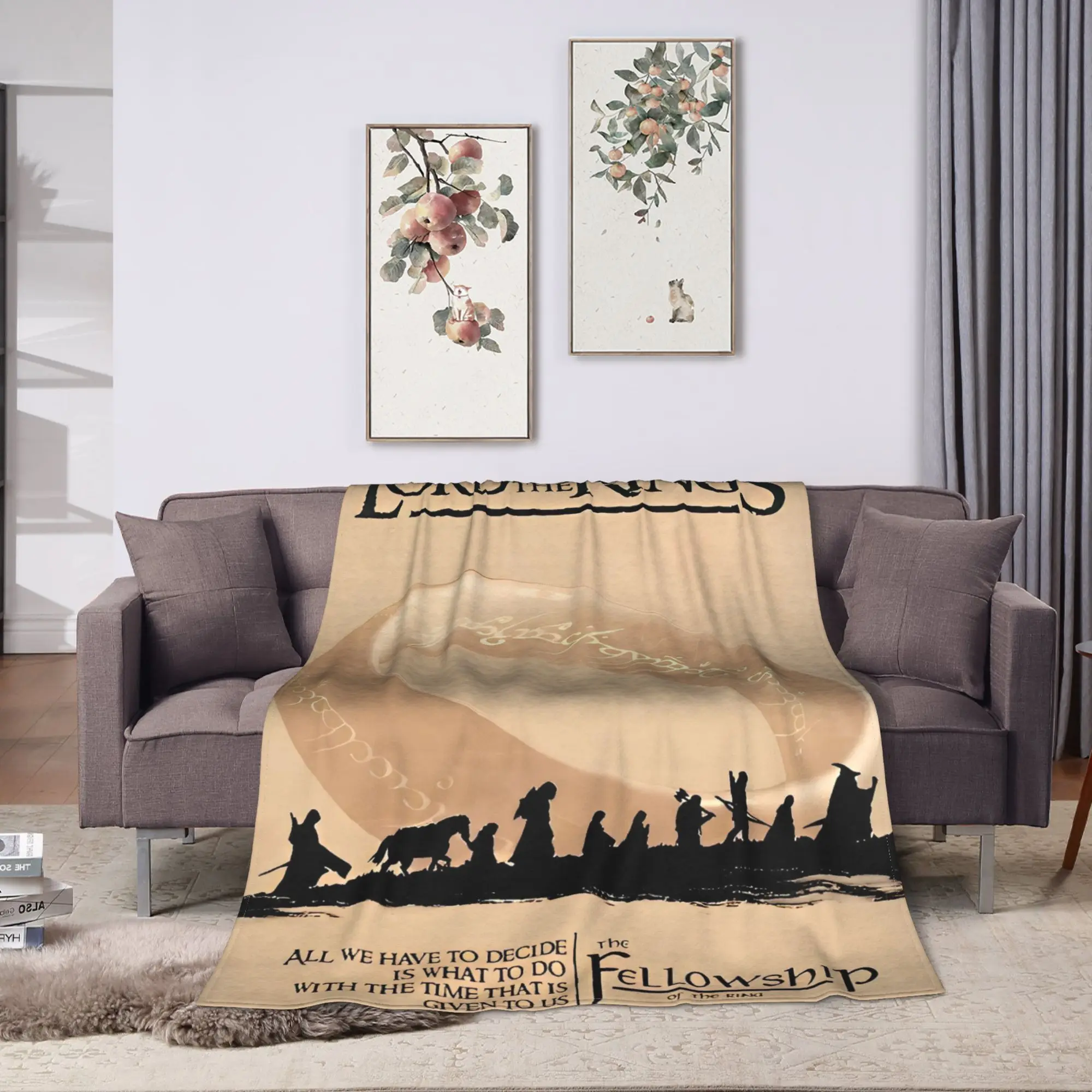 L-Lords Of The R-Rings  Blanket  Warm Soft Novelty Plush Throw Blanket For Home Decor Picnic Flannel Bedspread Bed Cover
