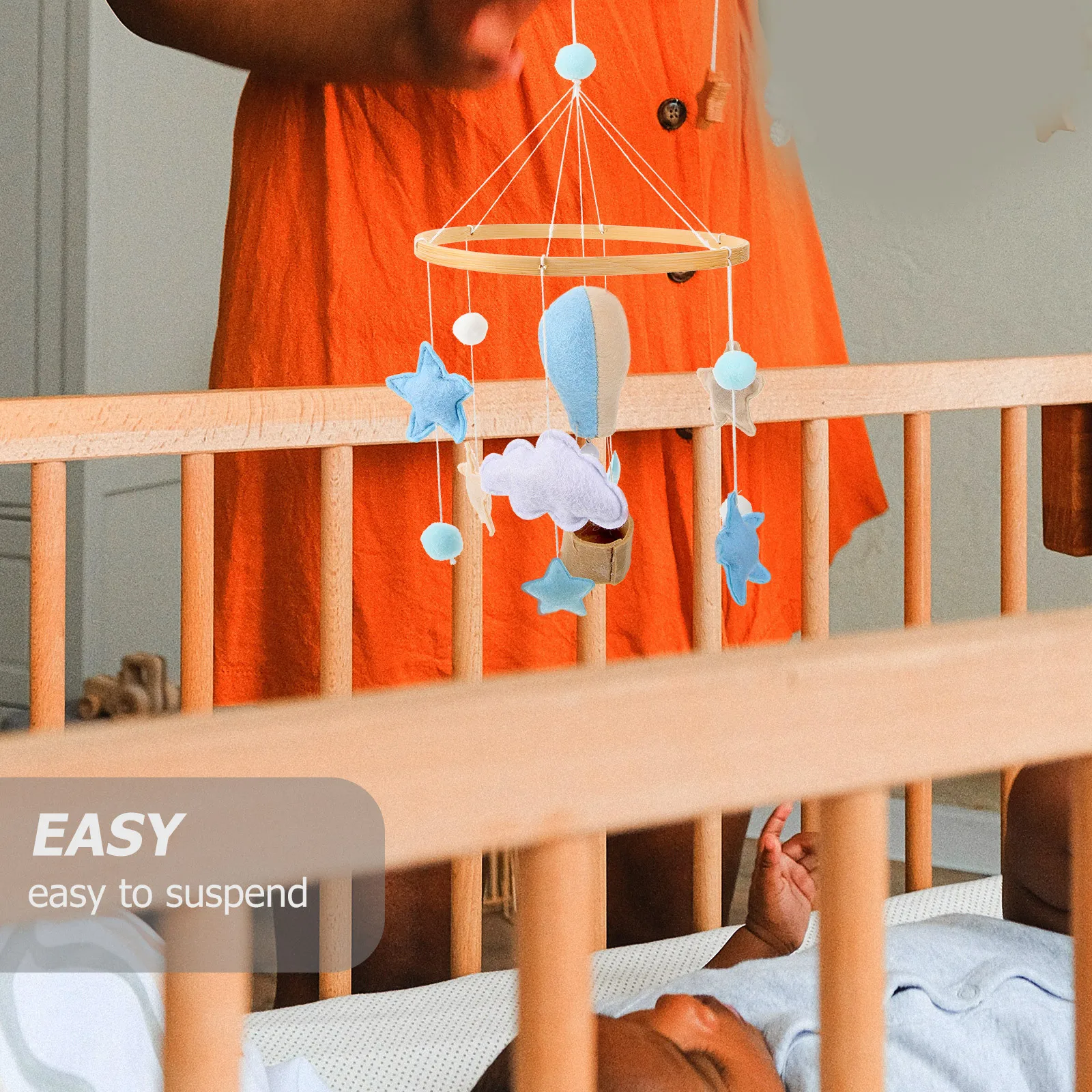 Babybedje Mobiele Wolk Ballon Hanger Zachte Materialen Duurzaam Gebruik Kinderkamer Decor Kinderkamer Wieg Mobiele Kinderkamer Decor