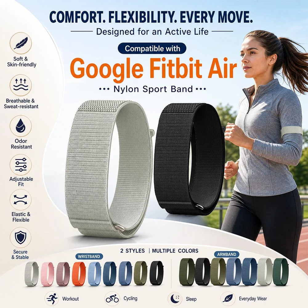 Sports Wrist/Armband for Google Fitbit Air Strap Nylon Woven Strap Fitness Tracker Upper Arm Bicep Band  for Google Fitbit Air
