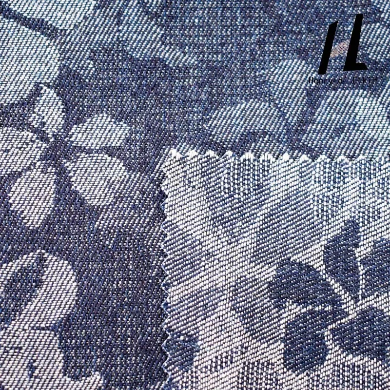 مصنع الجملة عالية الجودة البوليستر القطن الجاكار غزل مصبوغ حك الجينز الدنيم النسيج لحقيبة سترة الموضة خمر