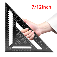 Woodworking Aluminum Alloy Triangle Gauges Measuring Gauging Tools High Precision Marker Angle Ruler 7/12inch Metric and Imperia