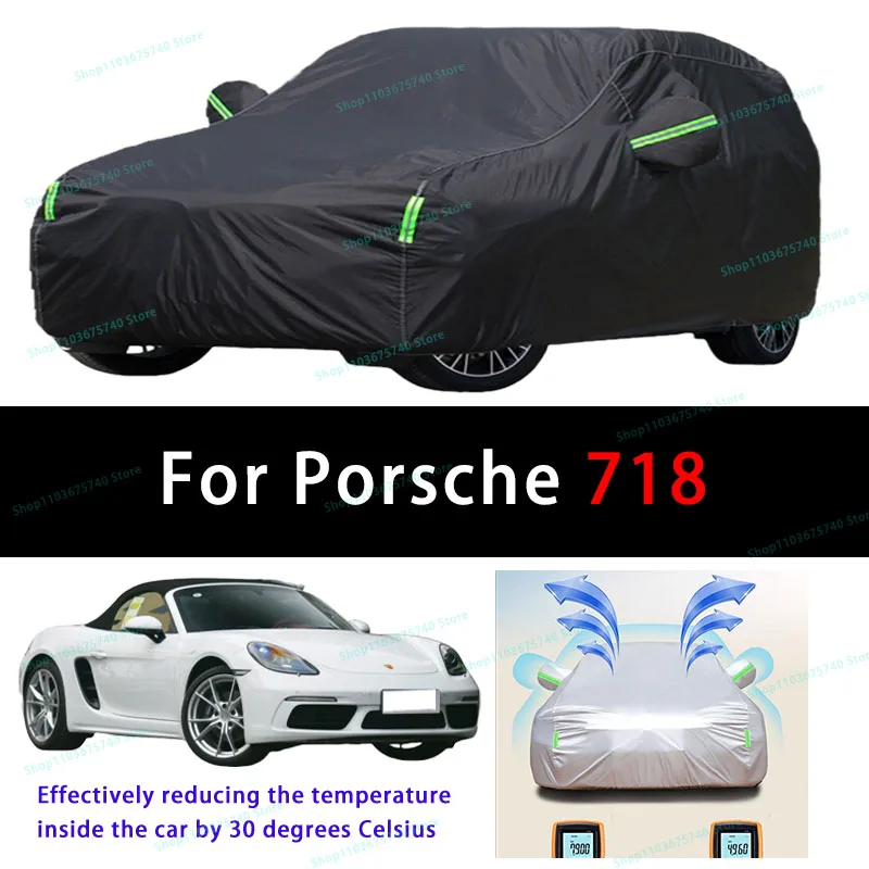 For Porsche 718 Summer Full Car Covers Outdoor Sun uv Protection Dust Cooling Protective Auto Protective Cover